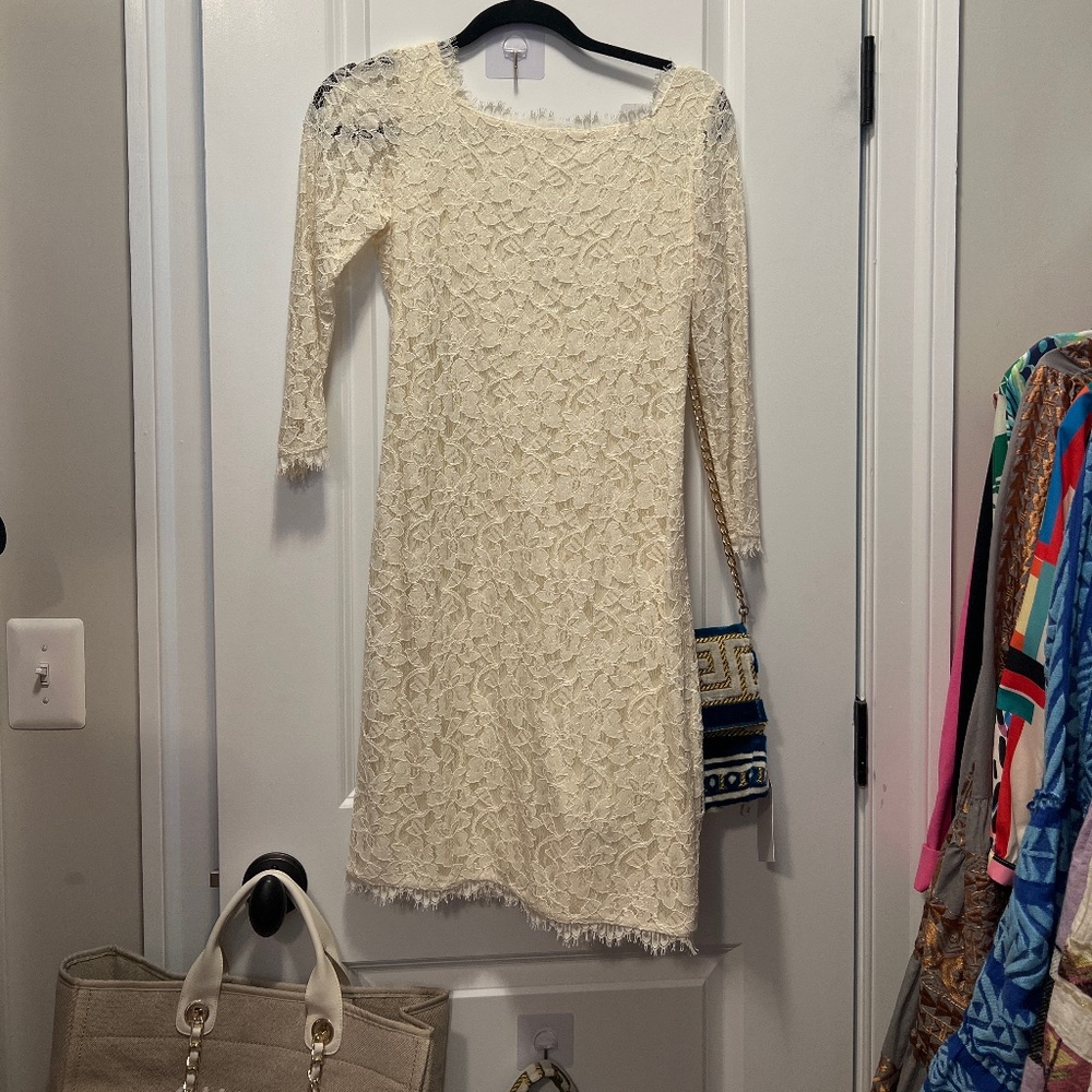 Ivory lace DVF lace dress